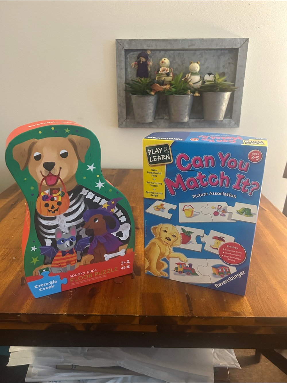 2 Games- Spooky Pups Floor Puzzle + Can You Match It? Matching Game..Age:3+